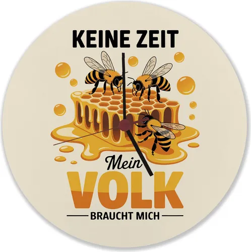 Honigbienen Wanduhr aus MDF für Imker - Keine Zeit