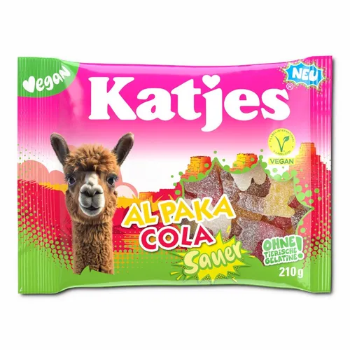 Produktbild Katjes Al Paka Cola sauer, veganes Fruchtgummi, 210g Beutel 6,05€/1kg