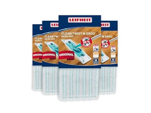 Leifheit Wischbezug CLEAN Twist M Ergo/Power CLEAN M Micro Duo 4er Set