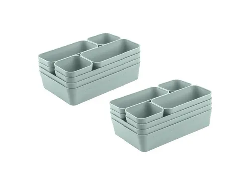 Engelland Schubladeneinsatz - 16-teiliges Vorteils-Set - Schubladeneinsätze für individuelle Anordnung, BPA-frei und spülmaschinengeeignet. Ideal für Küche, Büro oder Bad – für perfekte Ordnung in jeder Schublade!