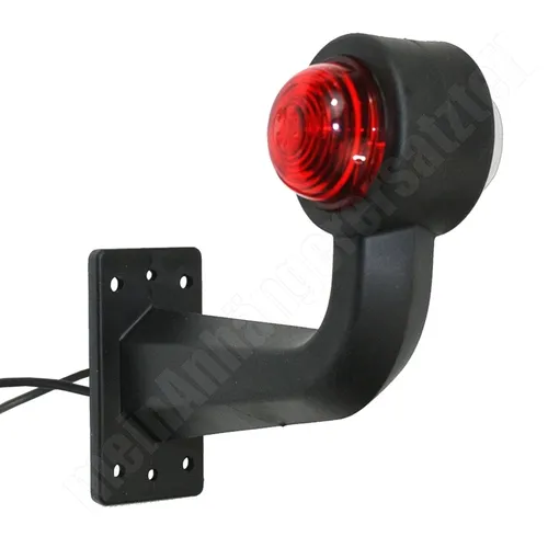 Umrissleuchte Begrenzungsleuchte mit 90° Gummiarm rot / weiss für 12V / 24V