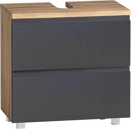 Waschbeckenunterschrank 60cm Wotan Eiche Nb. grau matt