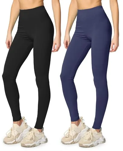 Merry Style 2er Pack Damen Leggings aus Baumwolle – Bequeme und blickdichte Leggings für Sport und Freizeit - 2er-Pack Damen Leggings aus weicher, atmungsaktiver Baumwolle; ideal für Yoga, Fitness und den Alltag. Mit elastischem Bund für perfekten Sitz und Komfort das ganze Jahr über.