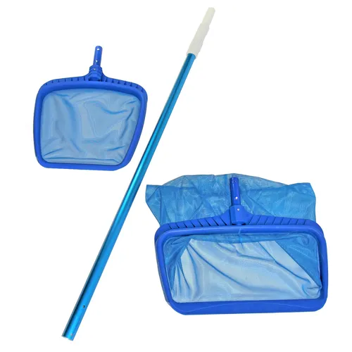 Kescher Set 4 Bodenkescher Laubkescher Teleskopstange Schwimmbecken Stabil Pool