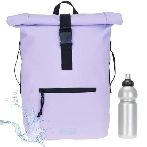 Rucksack Herren Plane Time Bag - Kurierrucksack für Sport und Fitness - Tagesrucksack mit 23 Litern Volumen, spritzwassergeschütztem Planenmaterial und Laptopfach. Ideal für Sport und Alltag, inklusive Trinkflasche!