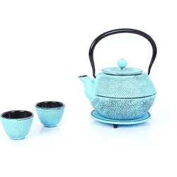 Echtwerk Teeservice aus Gusseisen, Teekanne 1,1 L - Geschirr - Edles Vintage-Teeservice mit abnehmbarem Sieb für authentischen Teegenuss. Ideal für lose Teezubereitung, passt perfekt in jeden Haushalt und ist eine tolle Geschenkidee.