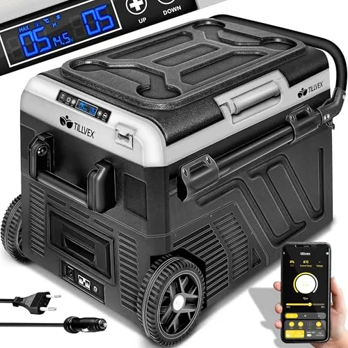 tillvex® Kompressor Kühlbox 40-60 Liter | Elektrische Gefrierbox mit WIFI-App-Steuerung