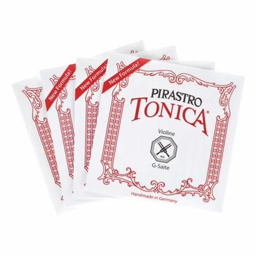 Pirastro Tonica Violin Saiten 4/4 Alu med. BTL - Saiten für 4/4 Violine, kompletter Satz mit Aluminium- und Silberlegierungen für optimalen Klang, ideal für anspruchsvolle Musiker.