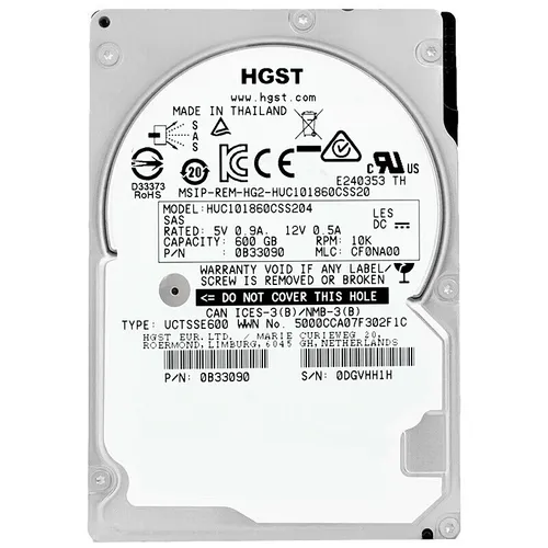 Festplatte HGST HUC101860CSS204 600GB Sas III 10 000Rpm 128Mb Cache 2.5