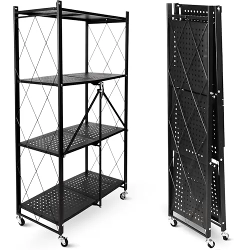 deluxe4home Klappregal rollbar in Schwarz von holz4home