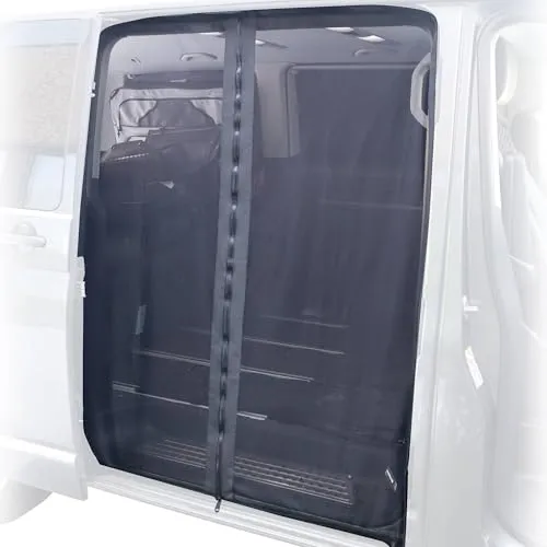 Moskitonetz Magnetisch Schiebetür für VW T5 T6 T6.1 Multivan - Sonnen- & Sichtschutze, schützt vor Insekten und sorgt für frische Luft im Fahrzeug.