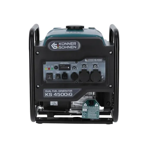 Könner & Söhnen KS 4500iG Inverter Generator 4,5 kW Dual Fuel - Leistungsstarker Inverter Generator mit Dual Fuel-Technologie. Ideal für Baustellen, geräuscharm und kompakt. Maximale Leistung von 4,5 kW für vielseitige Anwendungen.