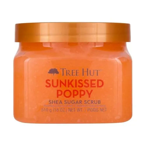 Tree Hut Sunkissed Poppy Shea Sugar Scrub 510.3 g Ultra Hydrating and Peeling Scrub for Nourishing Essential Body Care