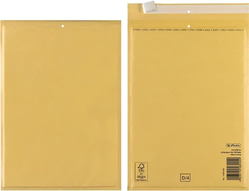 Herlitz Versandtasche Luftpolstertaschen 4/D 20x27cm Haftklebung VE=3 Stück braun.