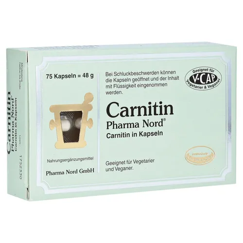 Carnitin Pharma Nord Kapseln - Arzneimittel zur Unterstützung des Stoffwechsels, ideal für aktive Lebensstile und Fitness-Enthusiasten.