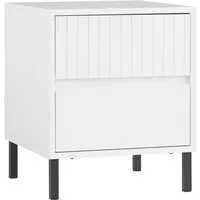 SoBuy Nachttisch FBT157 - Eleganter Beistelltisch mit 2 Schubladen - Nachtkonsolen aus MDF in Weiß, ideal für Schlafzimmer oder Wohnzimmer; bietet zusätzlichen Stauraum mit 2 praktischen Schubladen.