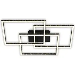 BRILONER Leuchten - Dimmbare LED Deckenleuchte mit Glitzereffekt - Deckenleuchte in Schwarz mit schwenkbaren Lichtquellen und 3 Dimmstufen für individuelle Lichtgestaltung, ideal für Wohnzimmer, Schlafzimmer oder Flur.
