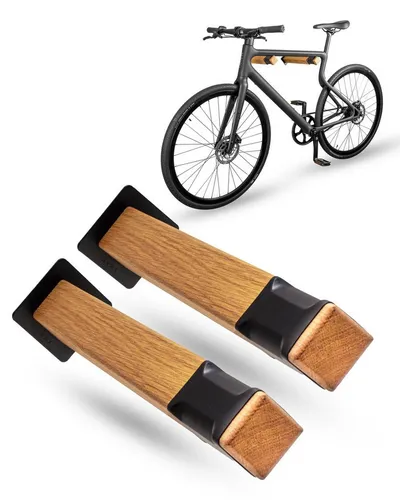 PARAX Fahrrad Wandhalterung aus Holz und Schlauch