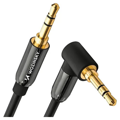 WOZINSKY AUX-KABEL ABGEWINKELT 1,5M MÄNNLICH-MÄNNLICH FÜR AUTOS, AUDIO UND LAUTS