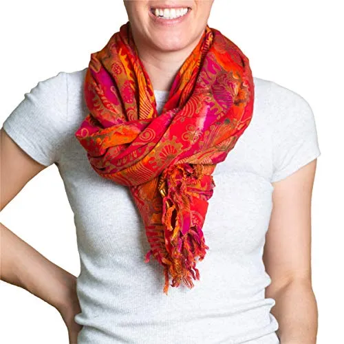 PANASIAM Schal B014 Fireflame Orange, L in orange von PANASIAM