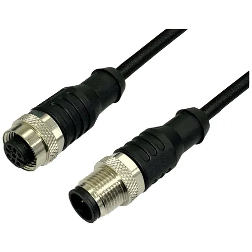 BKL Electronic 2702038 Sensor-Aktor-Verlängerungsleitung M12 Stecker gerade auf - Drehmaschinen-Futter, flexible Verlängerung für Sensoren und Aktoren, ideal für präzise Maschinenanwendungen.