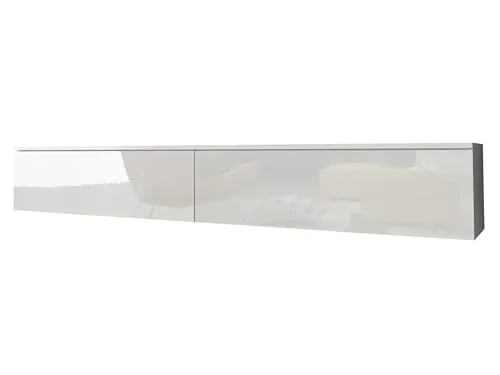 MIRJAN24 TV-Lowboard Detroit D180 - Moderner TV-Tisch mit 2 Türen - Stylischer TV-Schränke in Weiß und Hochglanz, ideal für ein modernes Wohnzimmer. Mit praktischen 2 Türen bietet er viel Stauraum und ist einfach selbst aufzubauen.