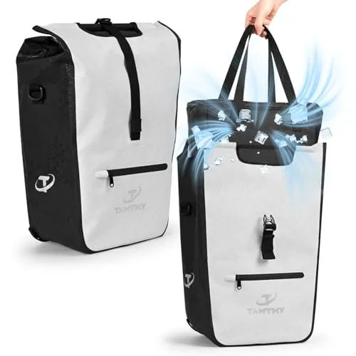 tamthy Fahrradtaschen für Gepäckträger mit Herausnehmbarer Kühltasche, 3 in 1 Wasserdicht Fahrradtasche, Umhängetasche & Tragetasche für Pendeln, Reisen (22-28 L)