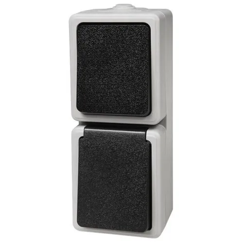 IP44 Feuchtraumsteckdose - Doppelsteckdose für Garage und Abstellraum - Steckdosen & Zubehör - Ideal für Feuchträume mit IP44-Schutz, ausgestattet mit Kindersicherung für zusätzliche Sicherheit.