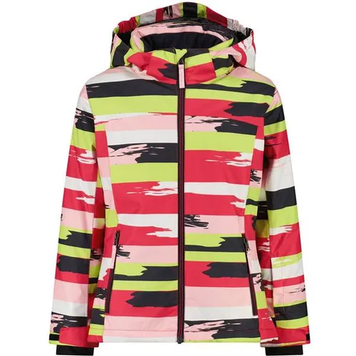 CMP KID G Jacket Snaps Hood b.co-carminio-apple (02ZU) 164 - Funktionsjacken für Kinder – die wasserabweisende Skijacke mit 10.000 mm Wassersäule und atmungsaktiver ClimaProtect-Technologie bietet optimalen Schutz und Komfort für junge Skifahrerinnen.