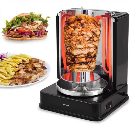 Dönergrill Tubsol - 1400W Schaschlik & Hähnchengrill - Rotisserie für schmackhafte Grillgerichte, mit leistungsstarken 1400W, ideal für köstliche Döner und Schaschlik zu Hause.