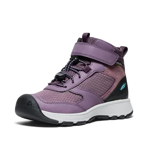 KEEN Skua Mid Waterproof Wanderstiefel - Schwarz-Pflaume, 38 EU - Wanderschuhe mit wasserdichter KEEN.DRY Membran für trockene Füße und einem leichten BungeeCaptureSystem für einfachen Einstieg und sicheren Sitz.