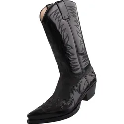 Sendra Boots 3241-Florentic-Negro-NOS Stiefel - Herren Cowboy-Stiefel aus hochwertigem Rindsleder mit auffälligem Flammenmuster, handgefertigt in Spanien für besten Fußkomfort und Langlebigkeit.