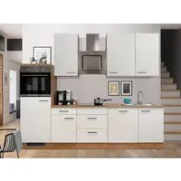 Flex-Well Exclusiv Küchenzeile Vintea 280 cm - Flexibel und Modern - Einbauküche mit hochwertigem Design und pflegeleichten Fronten. Ideal für individuelle Anpassungen dank flexibler Türanschläge und umfangreicher Ausstattung.