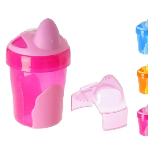 Vital Baby Babys erster Trinklernbecher/auslaufsicherer Becher mit weichem Trinkschnabel & rutschfestem Boden 120ml - Schnabeltasse für Babys und Kleinkinder- ab 4 Monate