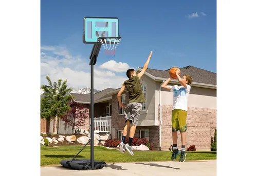 SPORTNOW Basketballkorb Outdoor mit Ständer - Transportable Korbanlage, höhenverstellbar von 146–236 cm mit stabiler Basis und leichtem Transport dank Rollen – ideal für Spiele im Freien!