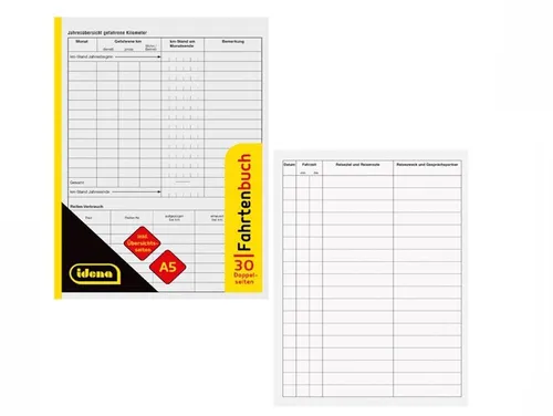 Idena Fahrtenbuch A5 32 Blatt Formularbuch Fahrten Buch 1