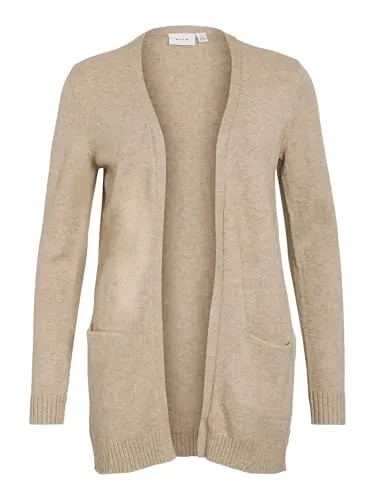 VILA CLOTHES Damen VIRIL L/S OPEN KNIT CARDIGAN - Strickjacke für Damen mit V-Ausschnitt, offenen Strickdesign und praktischen Fronttaschen – perfekt für einen lässigen Look in der Übergangszeit.