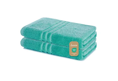 Lavea Duschtuch Elena Set, 70x140cm aus 100% Baumwolle in türkis von Lavea