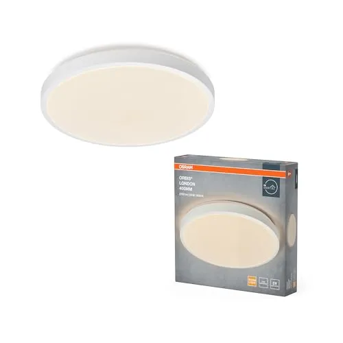 OSRAM ORBIS LONDON LED-Deckenleuchte 400mm, 24W, warmweiß - Deckenleuchte für Innenräume mit 2700lm Helligkeit, ideal für gemütliche Atmosphäre. Energieeffizient mit einer Lebensdauer von 50.000 Stunden.