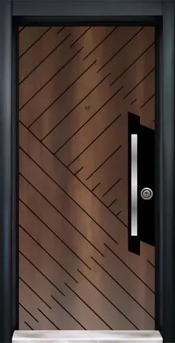 Braune Sicherheitstür BLX-247 - Stilvolle Haustüren für Ihr Zuhause - Moderne Sicherheitstür mit 3D-verstellbaren Bändern, thermisch getrennter Bodenschwelle und robustem Stahlkern. Ideal für zuverlässigen Schutz und ansprechendes Design.