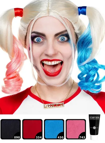 Maskworld Theaterschminke Make-up Set Harley - Professionelles Halloween Schminkset mit optimal abgestimmten Komponenten, inklusive ausführlicher Anleitung für ein beeindruckendes Styling.