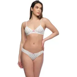 Yenita® Set: Soft-BH BH und Slip (2-tlg) in angenehmer Baumwollqualität weiß L