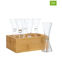 Sagaform 7tlg. Schnaps-Set in Hellbraun in braun von Sagaform