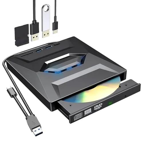 Colexy Externes CD DVD Laufwerk USB 3.0 Typ C – Vielseitiger Brenner für PC & Laptop