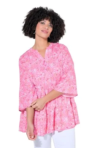 Angel of Style Damen Plus Size Tunika, A-Linie mit Blümchen