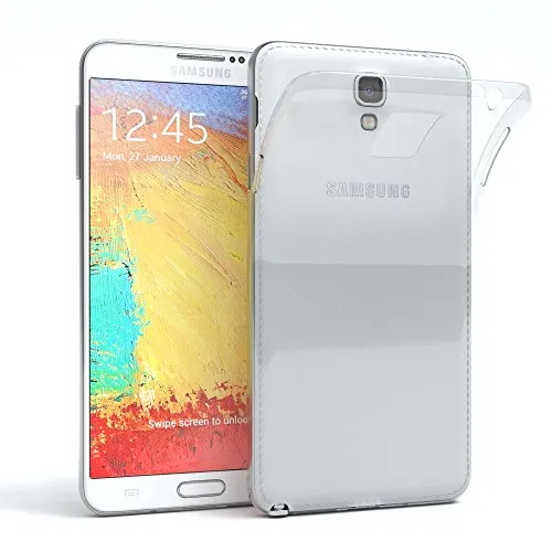 EAZY CASE Hülle kompatibel mit Samsung Galaxy Note 3 Neo Schutzhülle Silikon, Ultra dünn, Slimcover, Handyhülle, Silikonhülle, Backcover, Durchsichtig, Klar Transparent