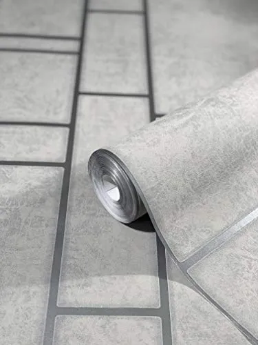 Marburg Vliestapete in Steinoptik - Moderne Vliestapete in grau/beige für Wohnzimmer, Schlafzimmer oder Küche. Besonders lichtbeständig und leicht zu verarbeiten – einfach anbringen ohne Einweichzeit!