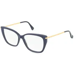 Produktbild Max Mara MM5007 Unisex-Brille inkl. Gläser Vollrand Quadratisch Acetat-Gestell 53/15/145, blau