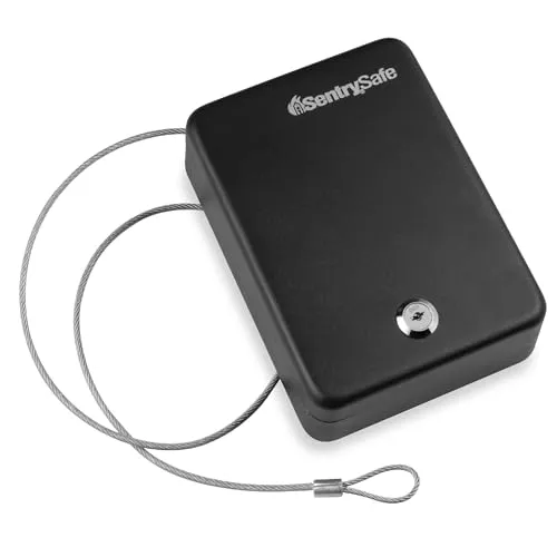 SentrySafe Mini-Safe ist ein Schlosskasten mit Schlüsselschloss für Büro oder Wohnheim, der Geld, Pässe oder andere kleine Wertsachen sichert. Außen: 6,6 x 15,9 x 20,3 cm, P005K
