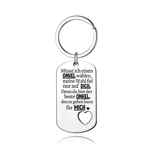 PREMIUM Schlüsselanhänger mit edler Gravur Herzensbotschaft I Glücksbringer für deinen Lieblingsmensch I Geschenk für Mama, Papa, Schwester, Bruder, Tochter, Sohn, Opa, Oma, Freundin, Frau (Onkel)